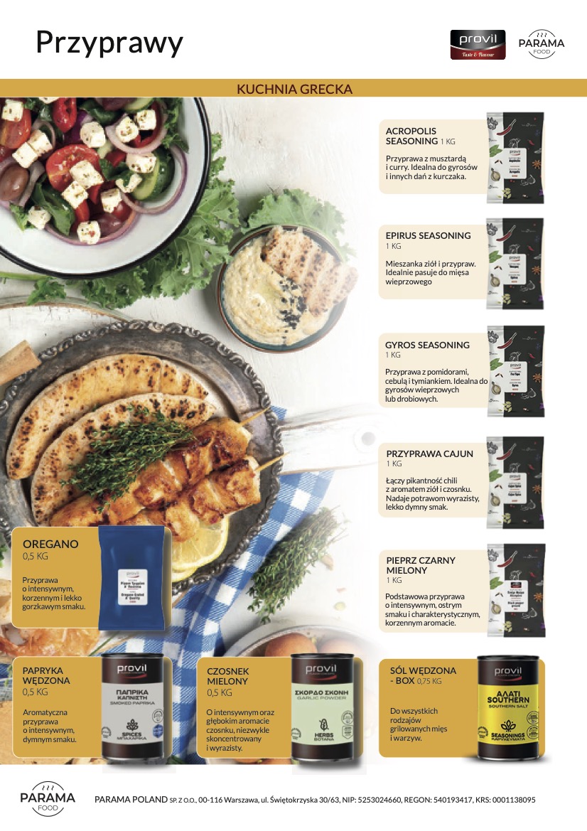 Katalog Parama Poland strona 4 – Przyprawy, Kuchnia Grecka
