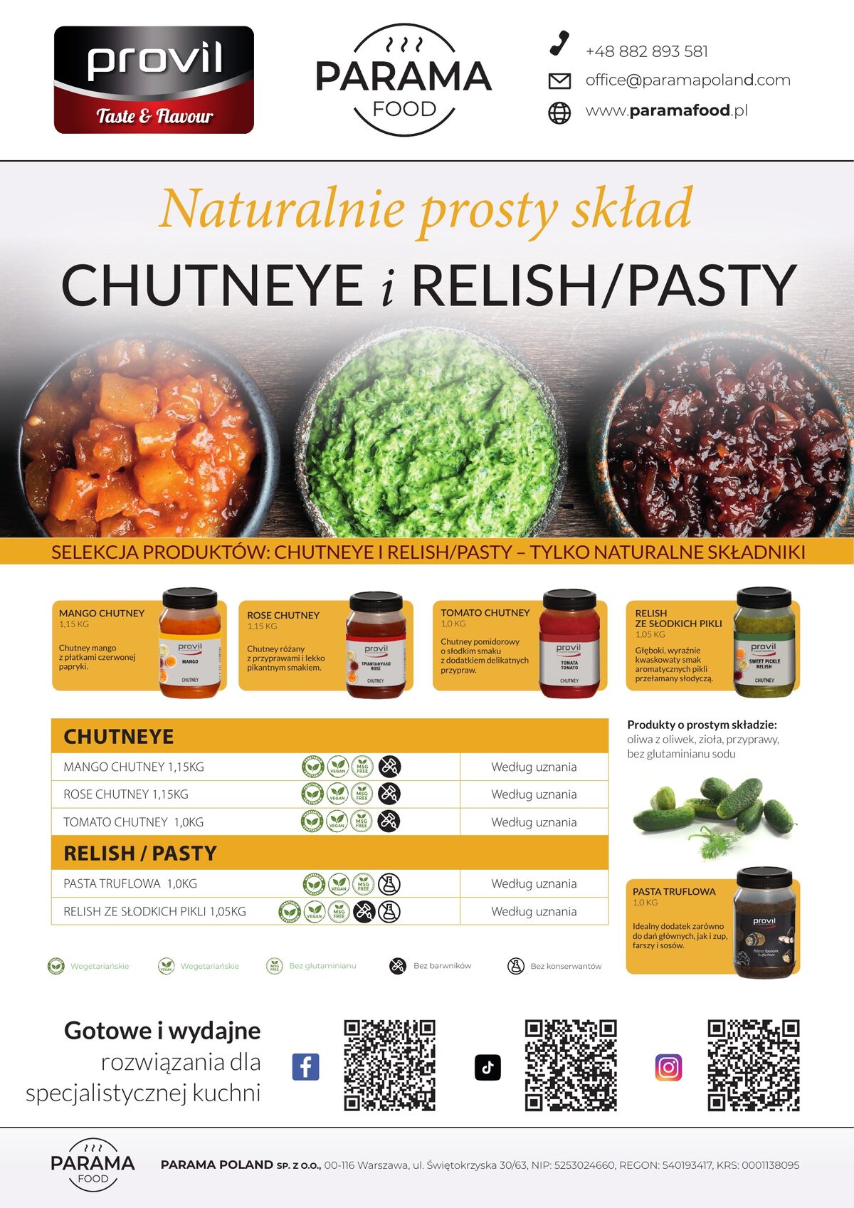 Layout Parama Poland – Chutneye i relish/pasty: selekcja produktów o naturalnym składzie